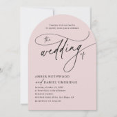 赤面ヴィンテージフローラアーチ結婚式招待状 招待状 (正面)