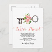 赤面ヴィンテージフローラ鍵移動 案内ポストカード (正面/裏面)