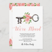 赤面ヴィンテージフローラ鍵移動 案内状 (正面/裏面)