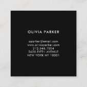 赤面ヴィンテージ水彩バラオンブラック スクエア名刺 (裏面)