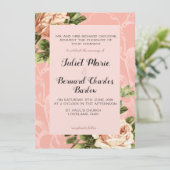 赤面ヴィンテージ結婚バラ 招待状 (スタンド正面)