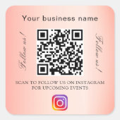 赤面事業名qrコードinstagram スクエアシール (正面)