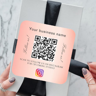 赤面事業名qrコードinstagram スクエアシール