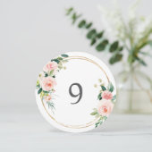 赤面円テーブルのナンバーカード 招待状 (スタンド正面)