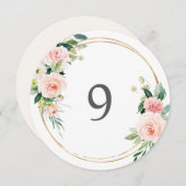 赤面円テーブルのナンバーカード 招待状 (正面/裏面)