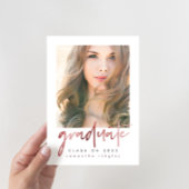 赤面写真卒業パーティータイポグラフィ 招待状