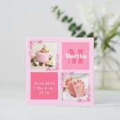 赤面写真歓迎ベビー生まれたばかりのガール誕生状態 シーズンカード (スタンド正面)