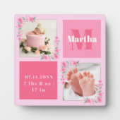 赤面写真歓迎ベビー生まれたばかりのガール誕生状態 フォトプラーク (正面)