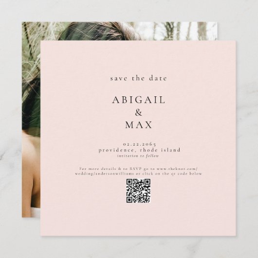 赤面写真結婚のスクエア日付を保存 (正面/裏面)