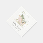 赤面冬そり寒い外ベビースシャワー スタンダードカクテルナプキン (角)