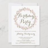 赤面冬のリース誕生日パーティーの招待 招待状 (正面)