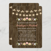 赤面列のライト秋カップル素朴シャワー 招待状 (正面/裏面)