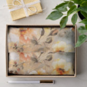 赤面及びクリーム花柄 薄葉紙 (ギフト)