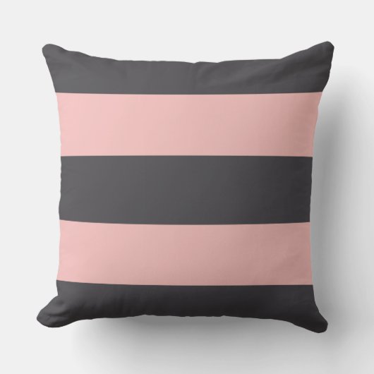 赤面及びグレーストライプ枕 クッション (正面)