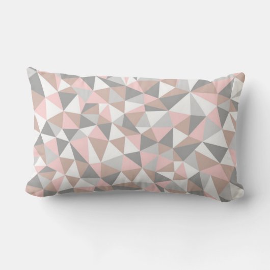 赤面及びグレー幾何模様枕 ランバークッション (裏面)