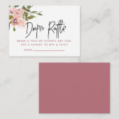 赤面及びバラ金ゴールドベビーシャワーおむつラッフル エンクロージャーカード (正面/裏面)