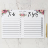 赤面及びバーガンディの花-リストを買うためするため及び ペーパーパッド (インサイチュ)