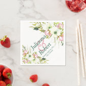 赤面及びホワイトウォーター色フローラナプキン スタンダードカクテルナプキン (インサイチュ)