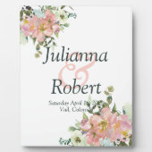 赤面及び卵殻水色フローラ結婚ズプラ フォトプラーク (正面)