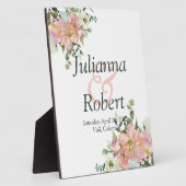 赤面及び卵殻水色フローラ結婚ズプラ フォトプラーク (側面)