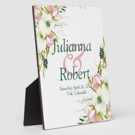 赤面及び白色水彩フローラ結婚斑 フォトプラーク