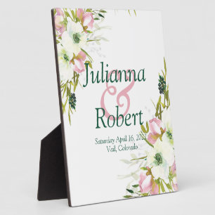 赤面及び白色水彩フローラ結婚斑 フォトプラーク