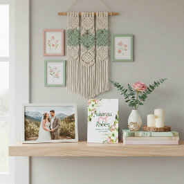 赤面及び白色水彩フローラ結婚斑 フォトプラーク