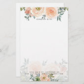 赤面及び緑水色フローラ パーソナライズされた 便箋 (正面/裏面)