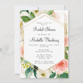 赤面及び金ゴールドブライダルシャワー 招待状 (正面)