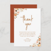 赤面及び金ゴールド秋フローラサンキューカード サンキューカード (正面/裏面)