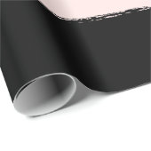 赤面及び黒のすき放し縁ストライプなパターン結婚式 ラッピングペーパー (ロールコーナー)