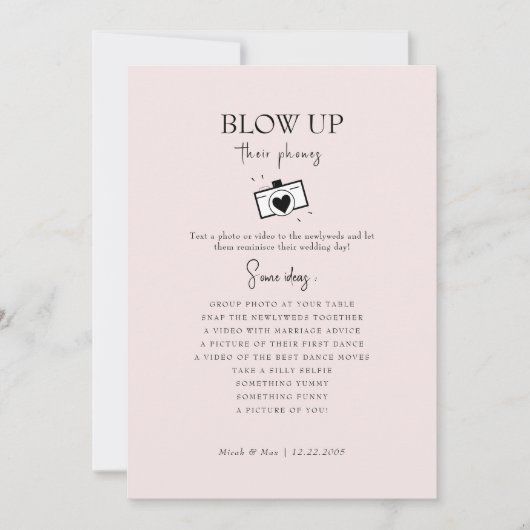 赤面吹が電話のウェディングレセプションを開催 招待状 (正面)