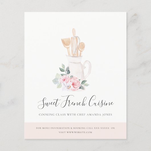 赤面器具フローラウィスクベーカリー料理クラス チラシ (裏面)