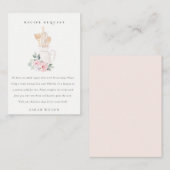 赤面器具フローラレシピ要求ブライダルシャワー エンクロージャーカード (正面/裏面)