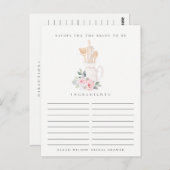 赤面器具フローラレシピ要求ブライダルシャワー ポストカード (正面/裏面)