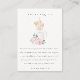 赤面器具フローラレシピ要求赤ちゃんシャワー エンクロージャーカード