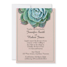 赤面多肉性結婚式招待状