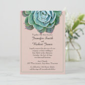 赤面多肉性結婚式招待状 招待状 (スタンド正面)