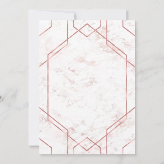 赤面大理石およびバラ金ゴールドベビーシャワー招待状 招待状 (裏面)