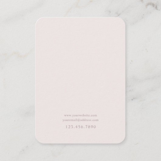 赤面大理石および金ゴールドジュエリー表示カード 名刺 (裏面)