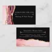 赤面大理石エーゲートメイクアップアーティストヘアサロン 名刺 (正面/裏面)