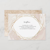 赤面大理石フェイク金ゴールド幾何枠囲い 出欠カード (正面/裏面)