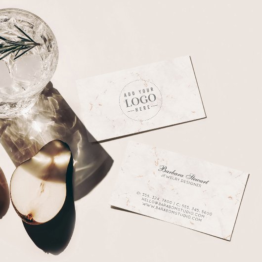 赤面大理石モダンミニマリストロゴ名刺 名刺