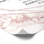 赤面大理石幾何学愛は甘いトリートテーブル ポスター (角)