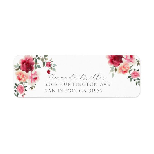 赤面差出人住所 ラベル (正面)