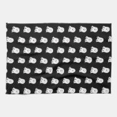 赤面幽霊かわいいハロウィーン キッチンタオル (横)