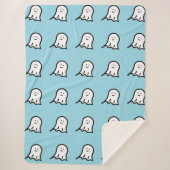 赤面幽霊かわいいハロウィーン シェルパブランケット (正面)