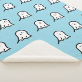 赤面幽霊かわいいハロウィーン シェルパブランケット (3/4)