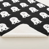 赤面幽霊かわいいハロウィーン シェルパブランケット (3/4)