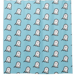 赤面幽霊かわいいハロウィーン シャワーカーテン